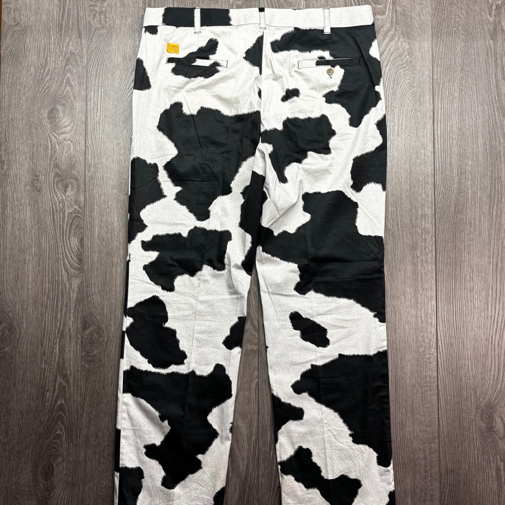 Loudmouth Mens Cow Print Golf Pants Black White 38 x 32 Cotton Spandex Stretch - Picture 6 of 10